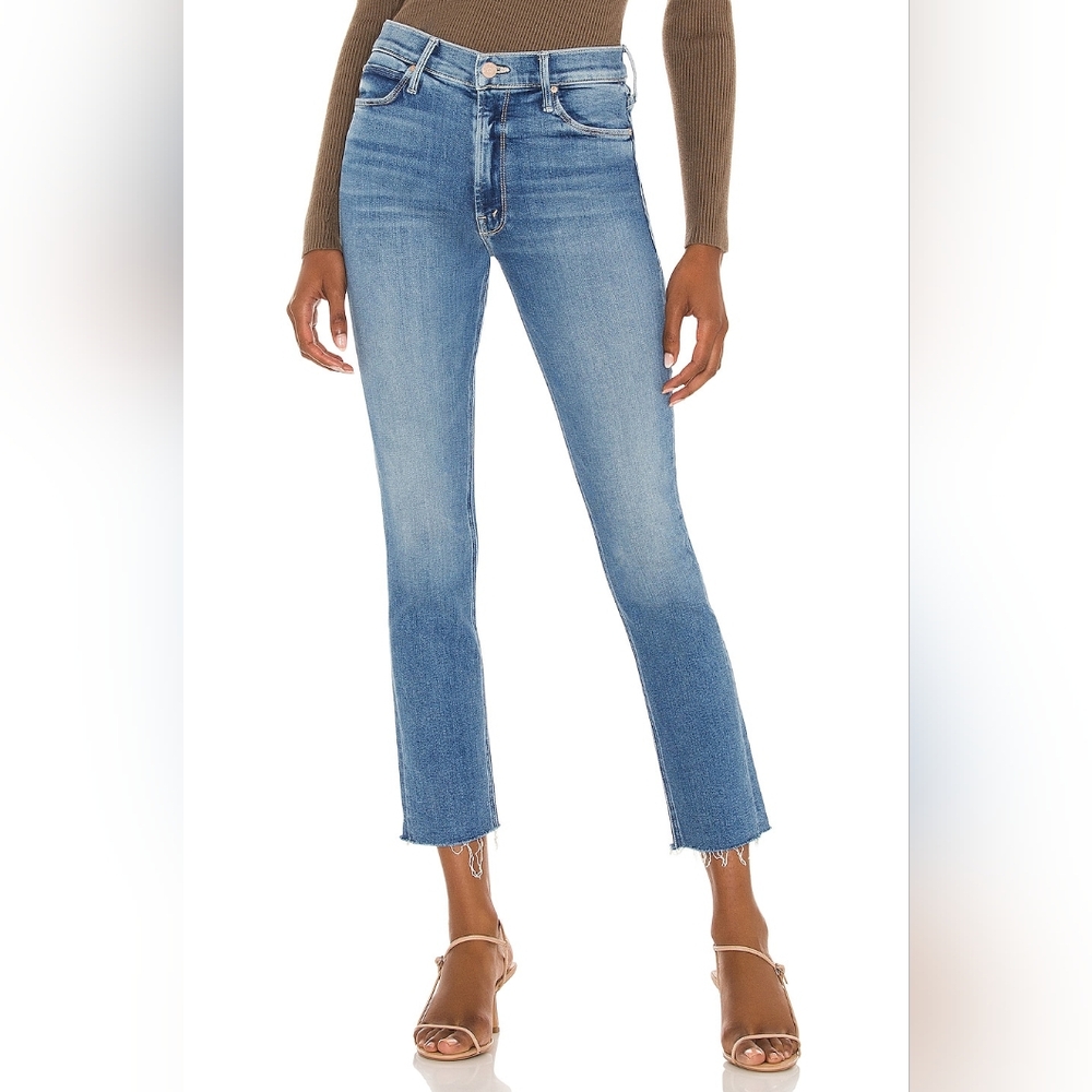 MOTHER The Mid Rise Dazzler Ankle Fray Riding the Cliffside Jeans